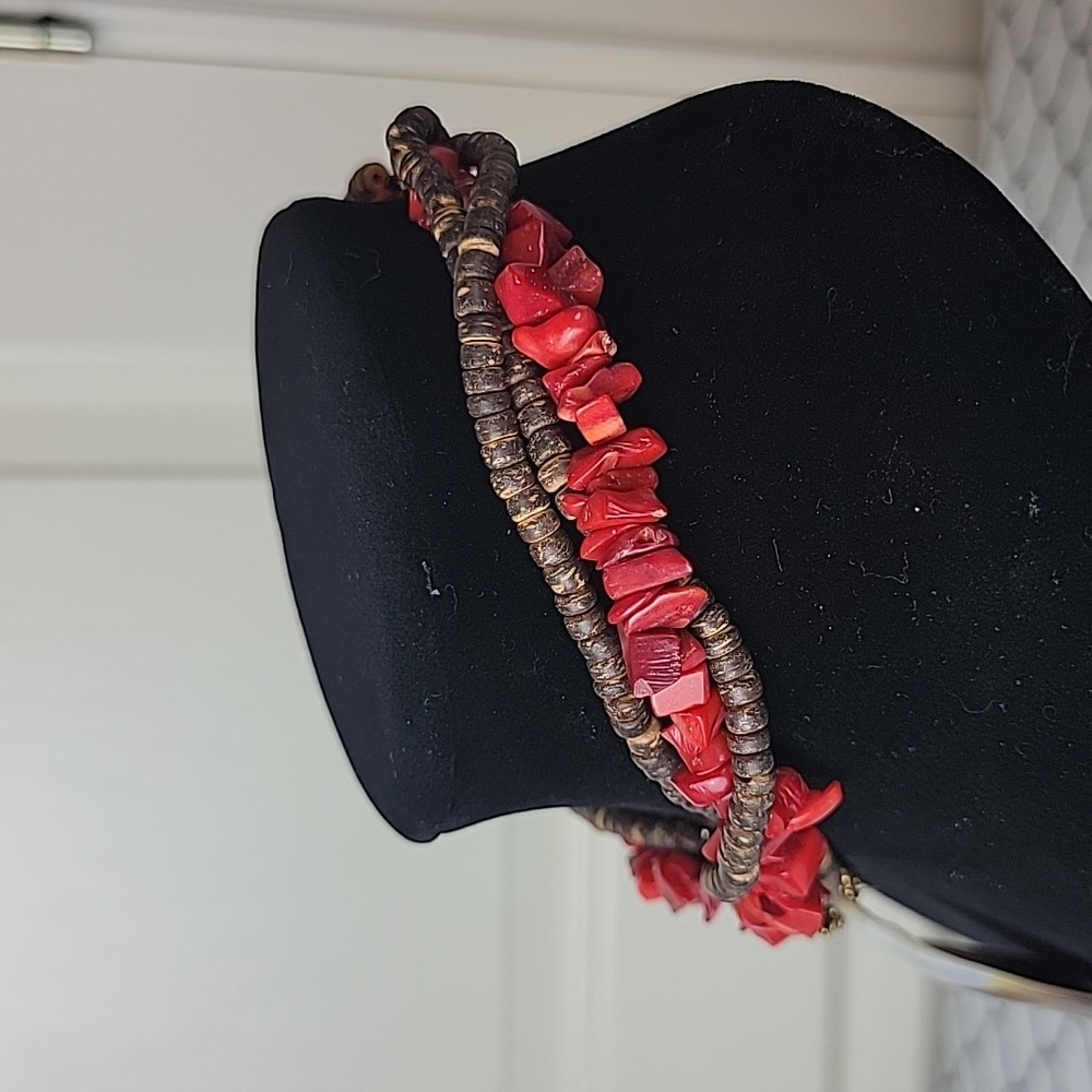 18"Abalone Shell Statement Beaded Hand Crafted Ne… - image 5